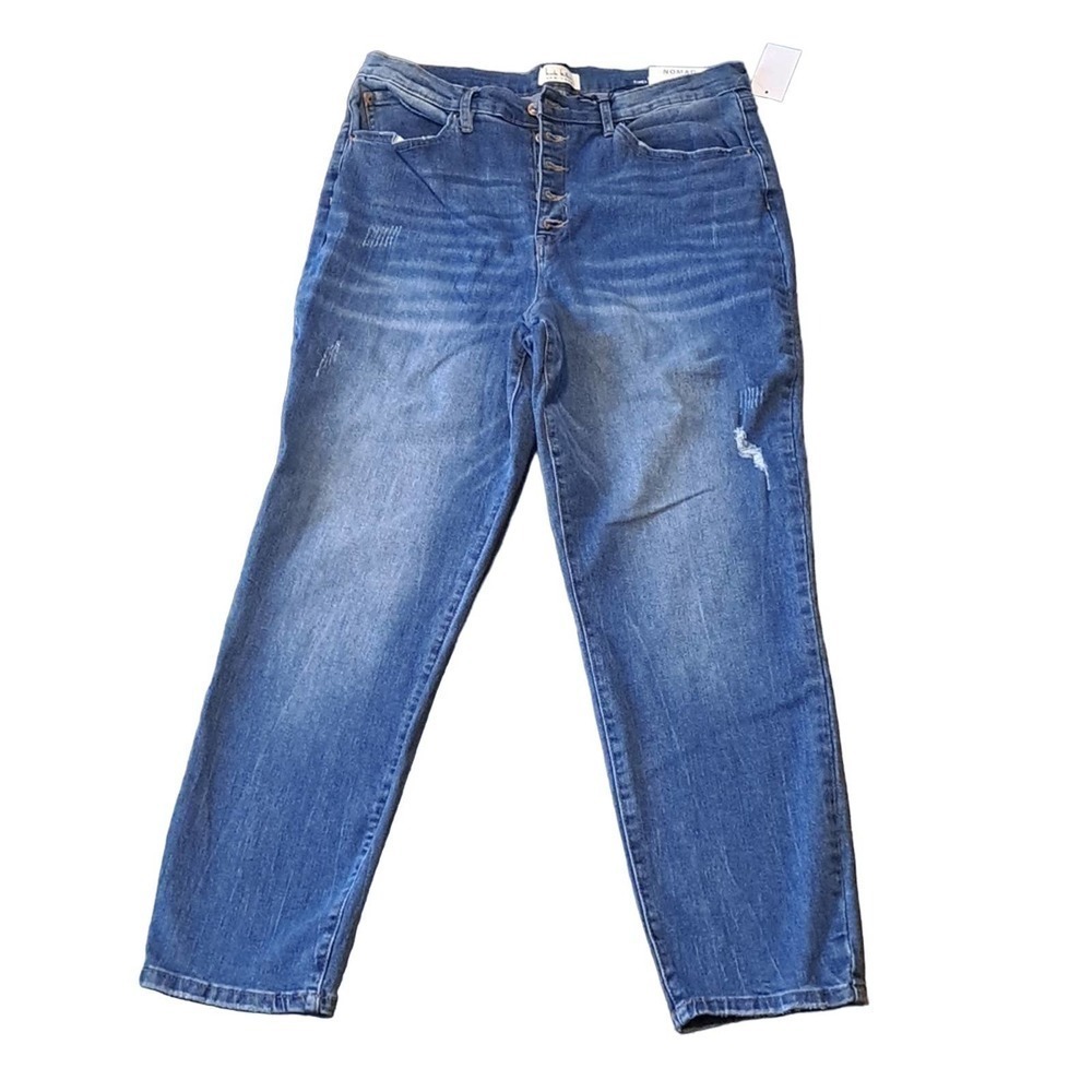 Nicole Miller Nomad NWT super high rise button fly  cropped jeans  14